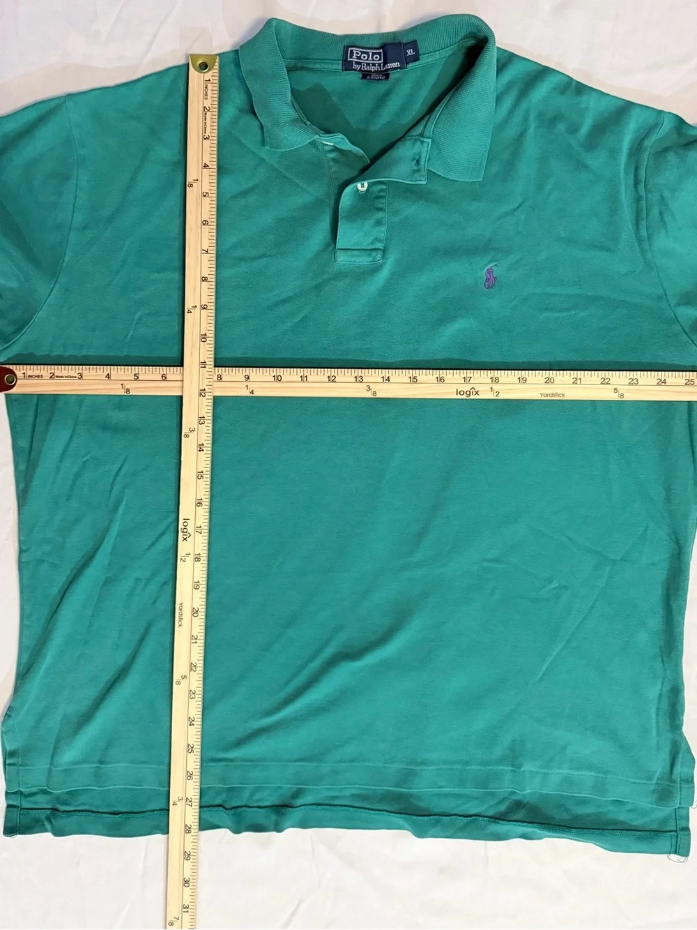 Ralph Lauren Polo Shirt in Teal Green with Purple Pony